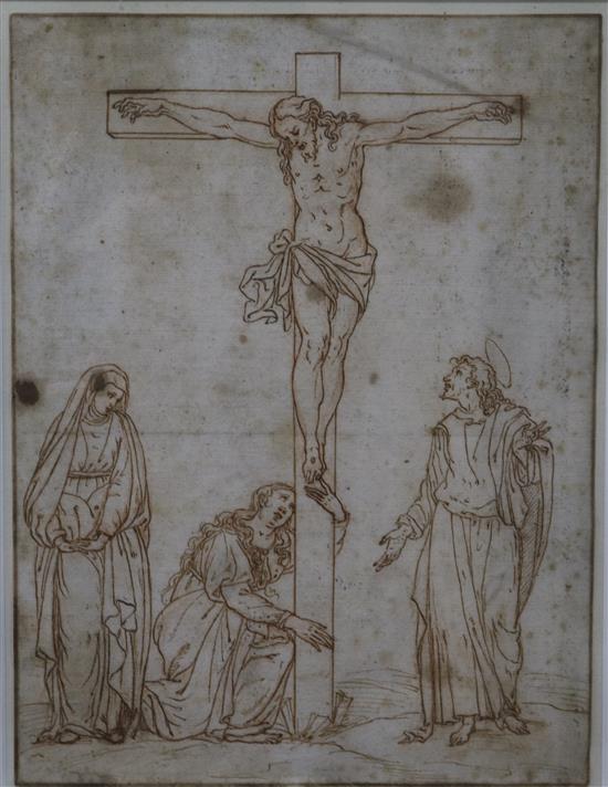 18th century Italian School The Crucifixion 28 x 21cm